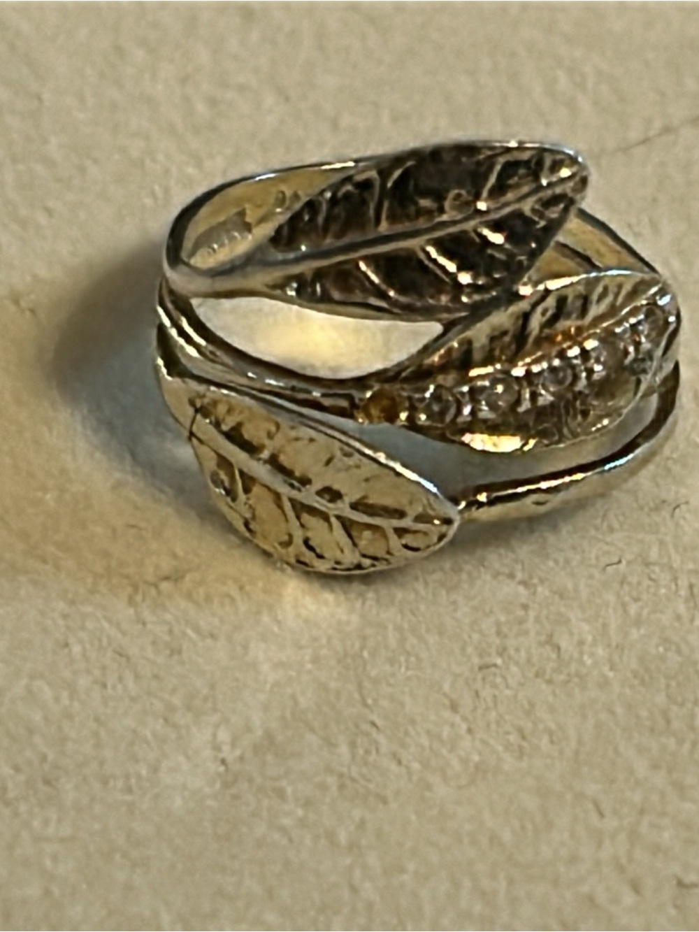 Leaf Motif Wrap Ring in Silver for Women Size 5 3/4